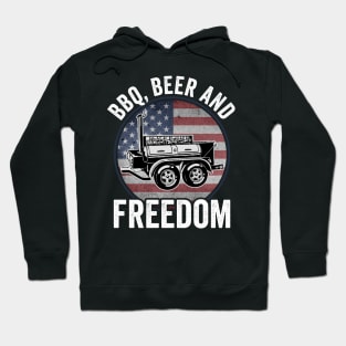 BBQ Beer Freedom 4th Of July USA American Flag Hoodie